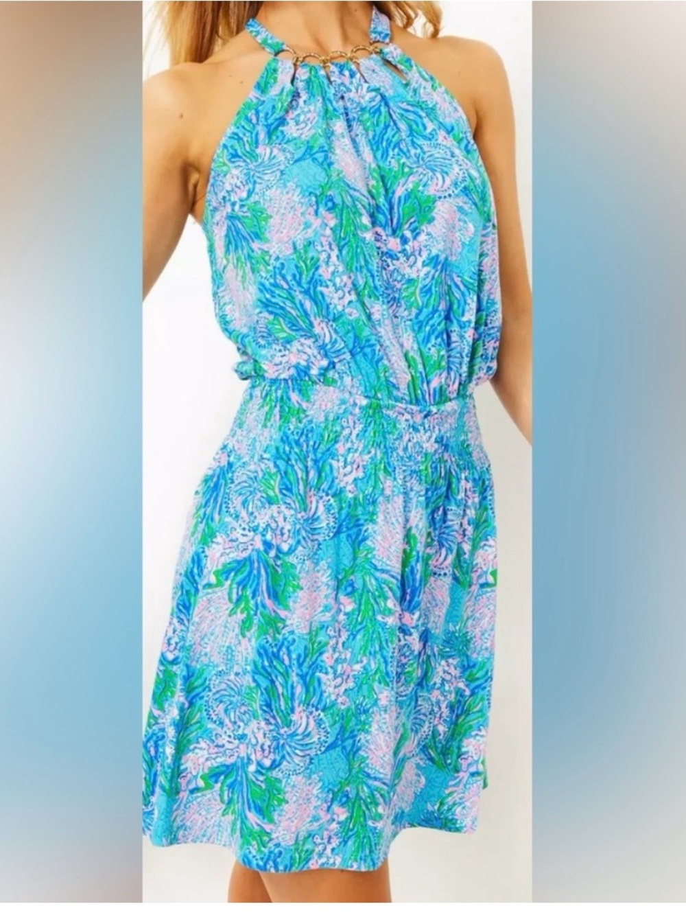 Lilly Pulitzer Blue, Green & Pink Halter Romper